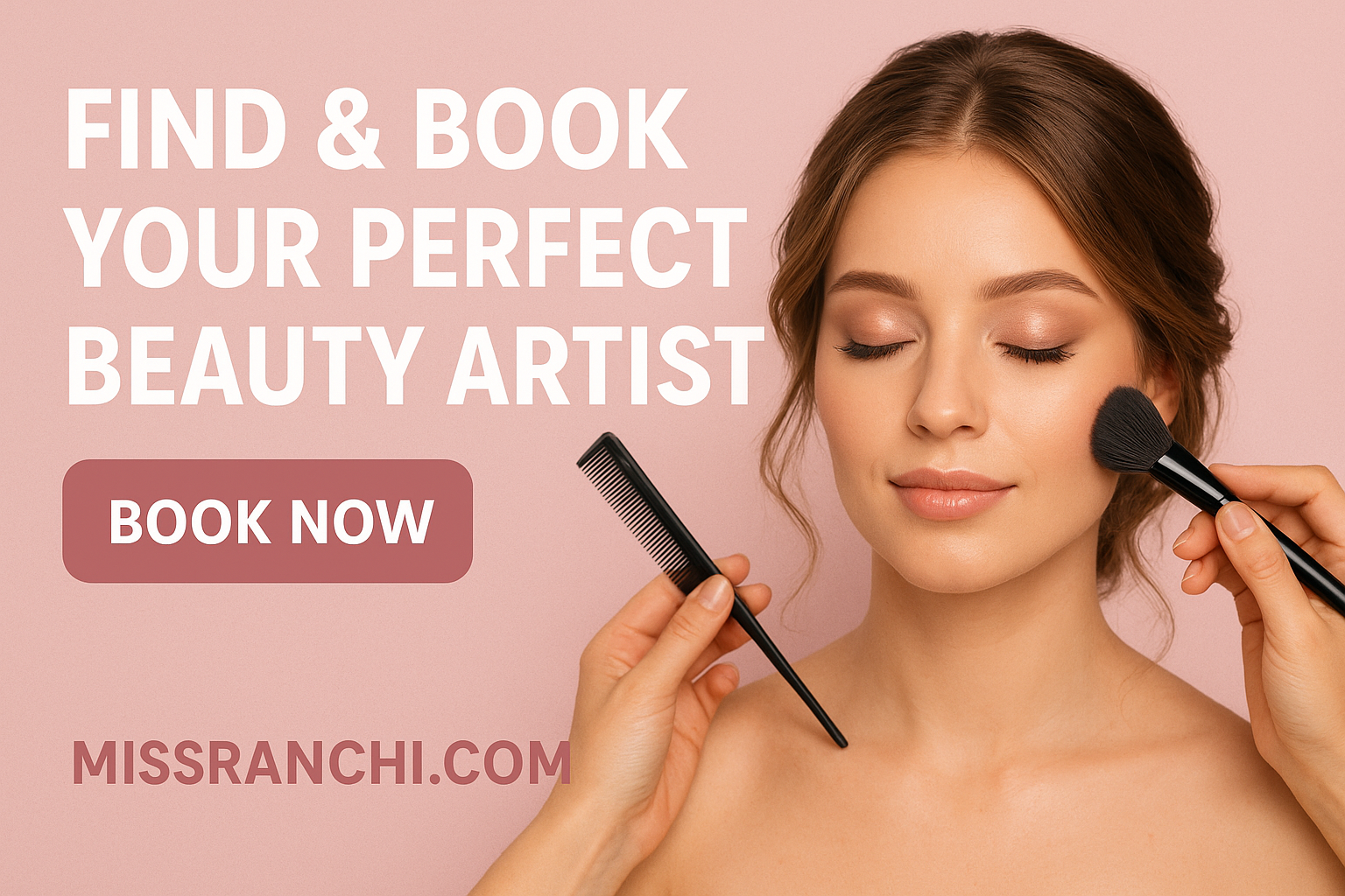 Professional beauty artist providing makeup services to a client